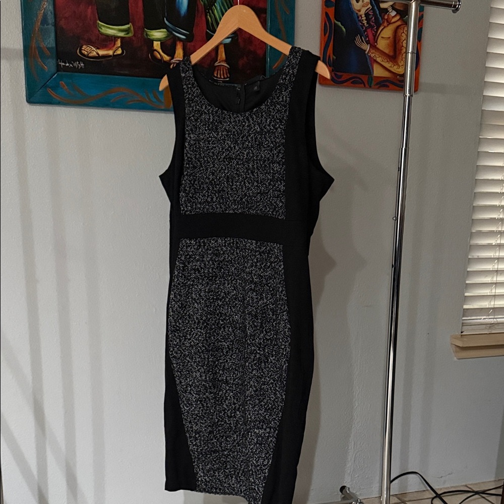 Torrid Black and Gray Textured Midi Dress